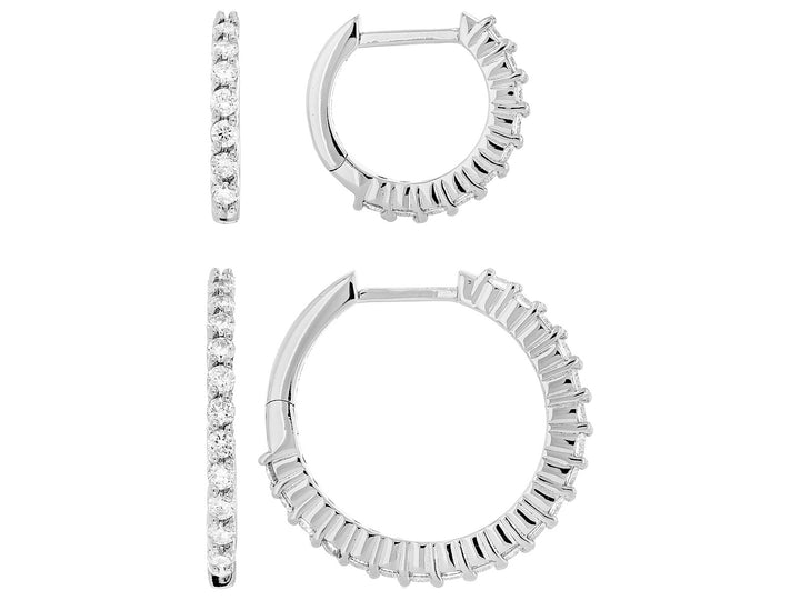 1.02 Cts Lab Grown Diamond Hoop Earring in 925 Platinum Plated