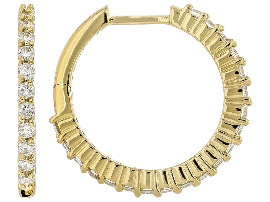 1.02 Cts Lab Grown Diamond Hoop Earring in 925 Yellow Gold Plated