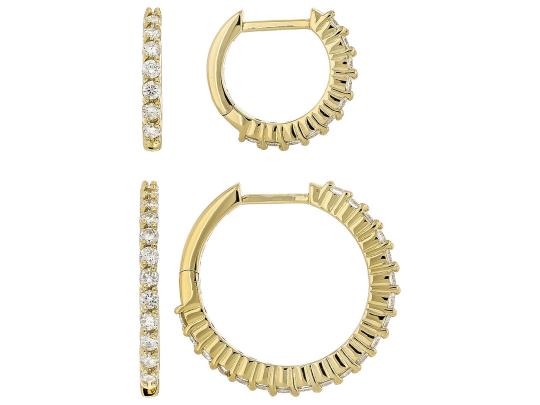 1.02 Cts Lab Grown Diamond Hoop Earring in 925 Yellow Gold Plated