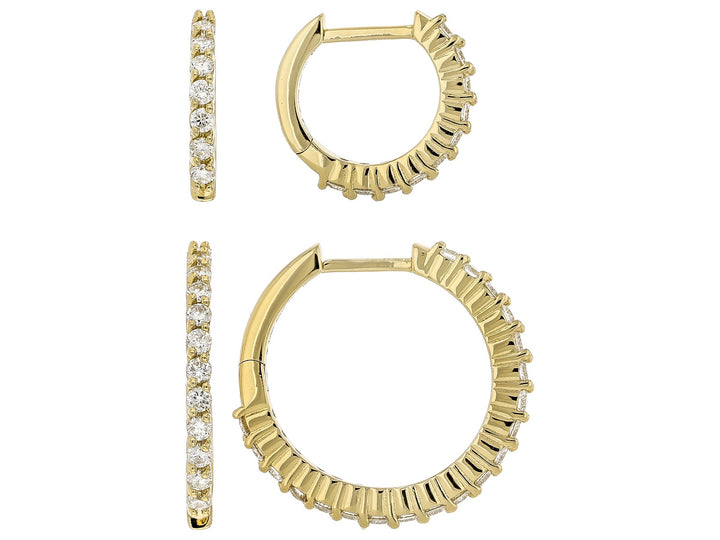 1.02 Cts Lab Grown Diamond Hoop Earring in 925 Yellow Gold Plated