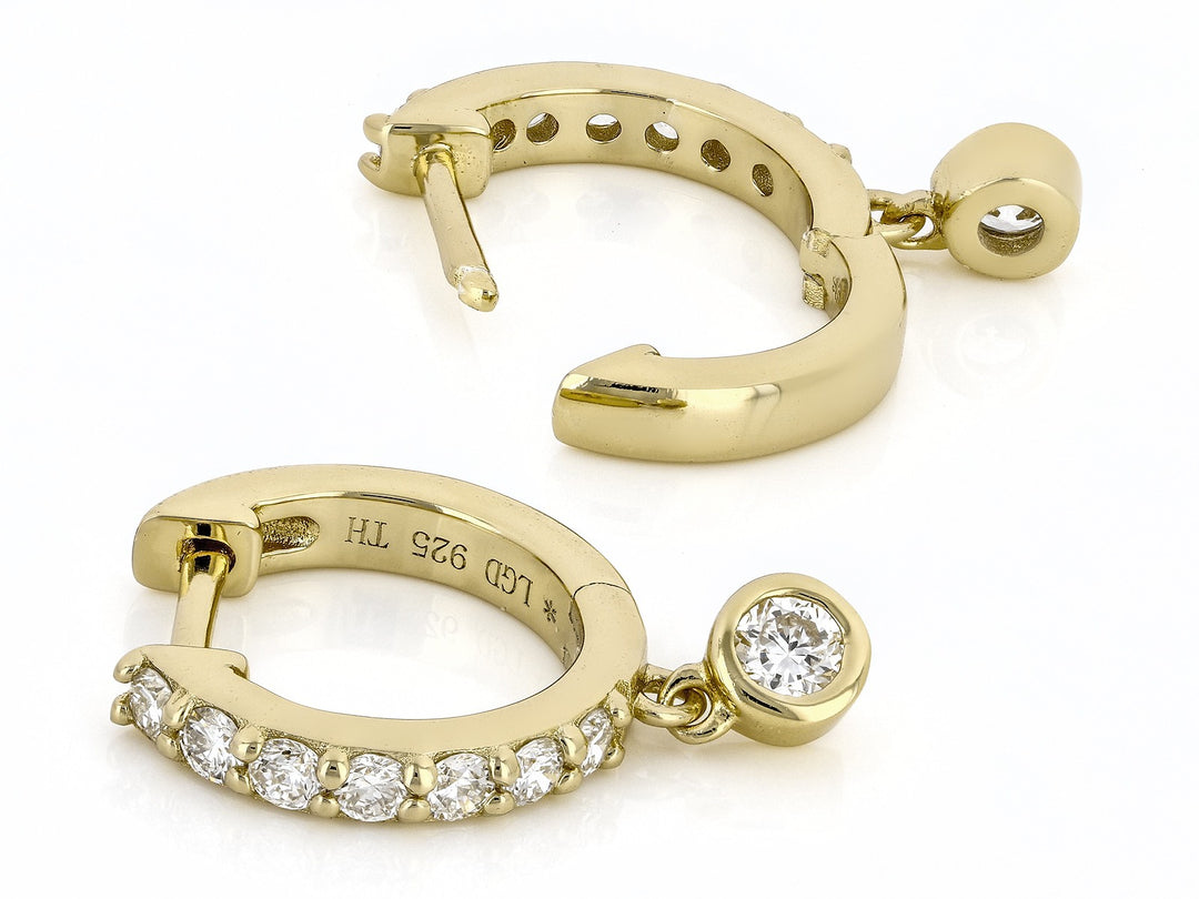 0.57 Cts Lab Grown Diamond Earring in 925 Yellow Gold Plated