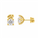 6.00 DEW Round Shape Moissanite Solitaire Earring in 925 Yellow Gold Plated