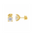 4.00 DEW Round Shape Moissanite Solitaire Earring in 925 Yellow Gold Plated