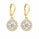 4.40 DEW Moissanite Halo Earring in 925 Yellow Gold