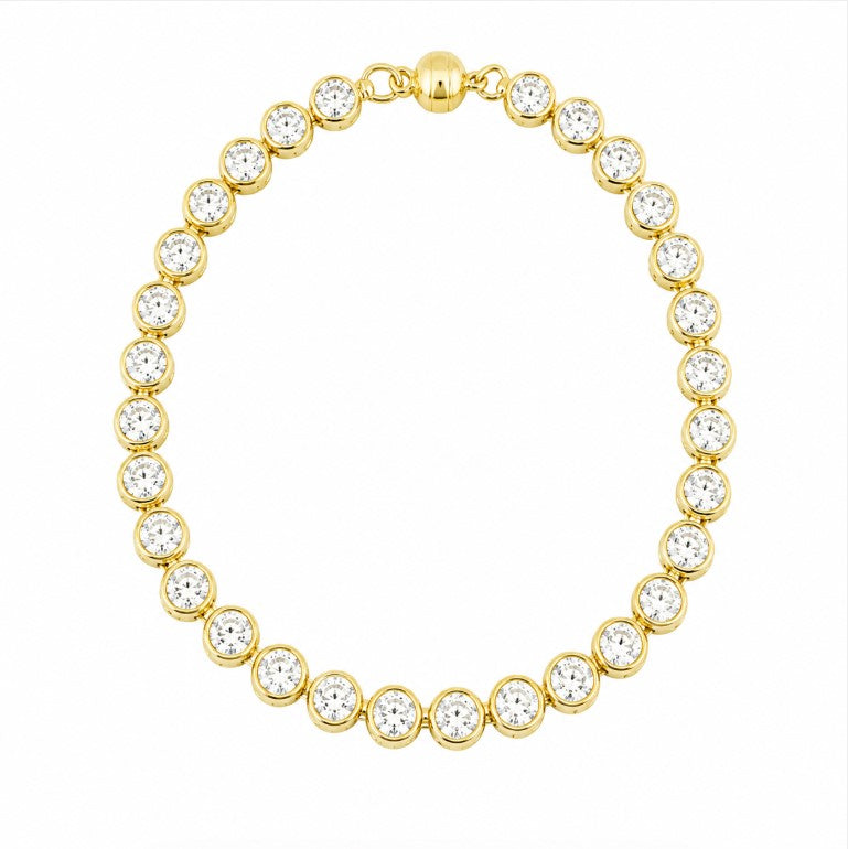 7.50 DEW Moissanite Bracelet in 925 Yellow Gold
