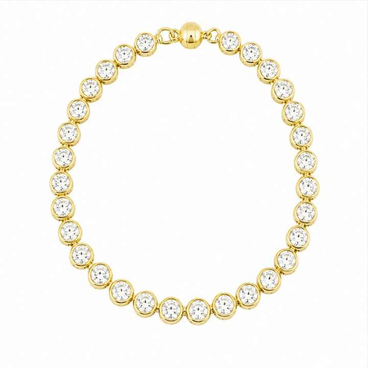 7.50 DEW Moissanite Bracelet in 925 Yellow Gold