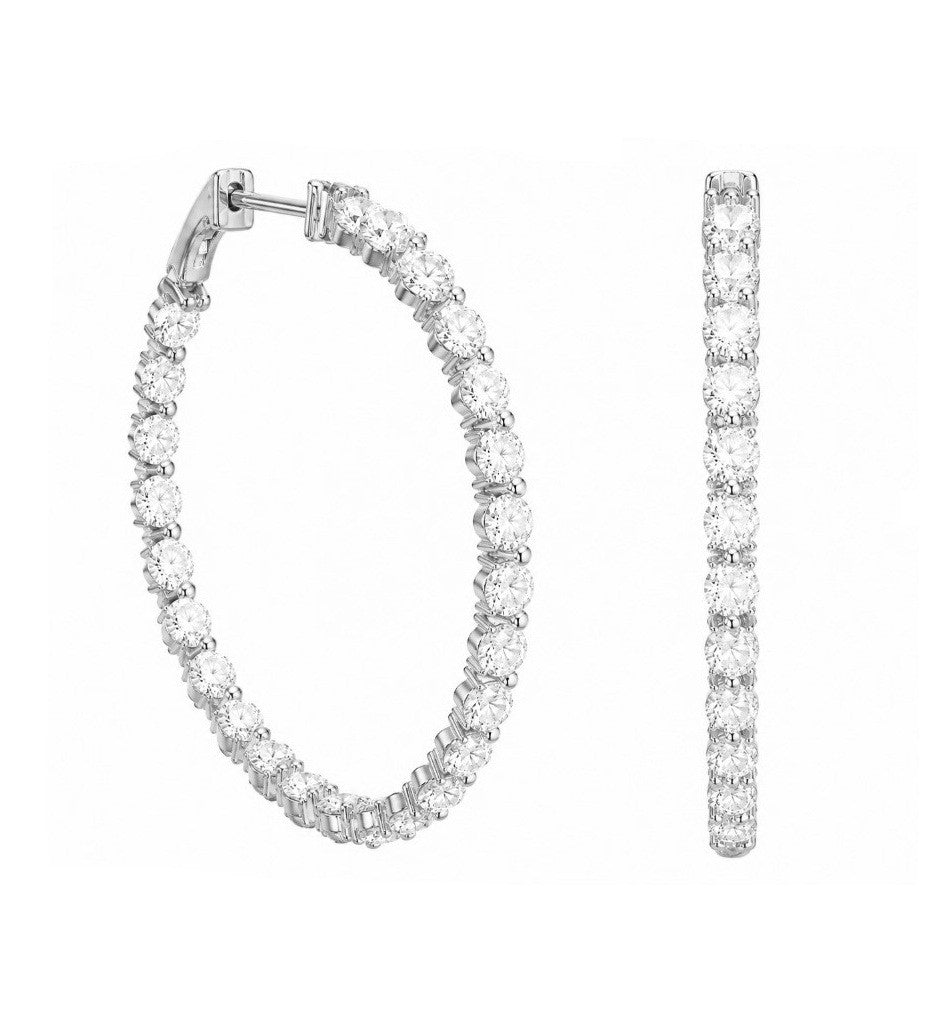 5.00 Ctw Lab Grown Diamond Hoop Earring in 925 Platinum Plated