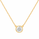 4.00 DEW Round Shape Moissanite Solitaire Necklace in 925 Yellow Gold