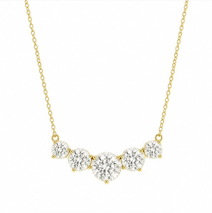 10.00 DEW Moissanite Necklace in 925 Yellow Gold Plated