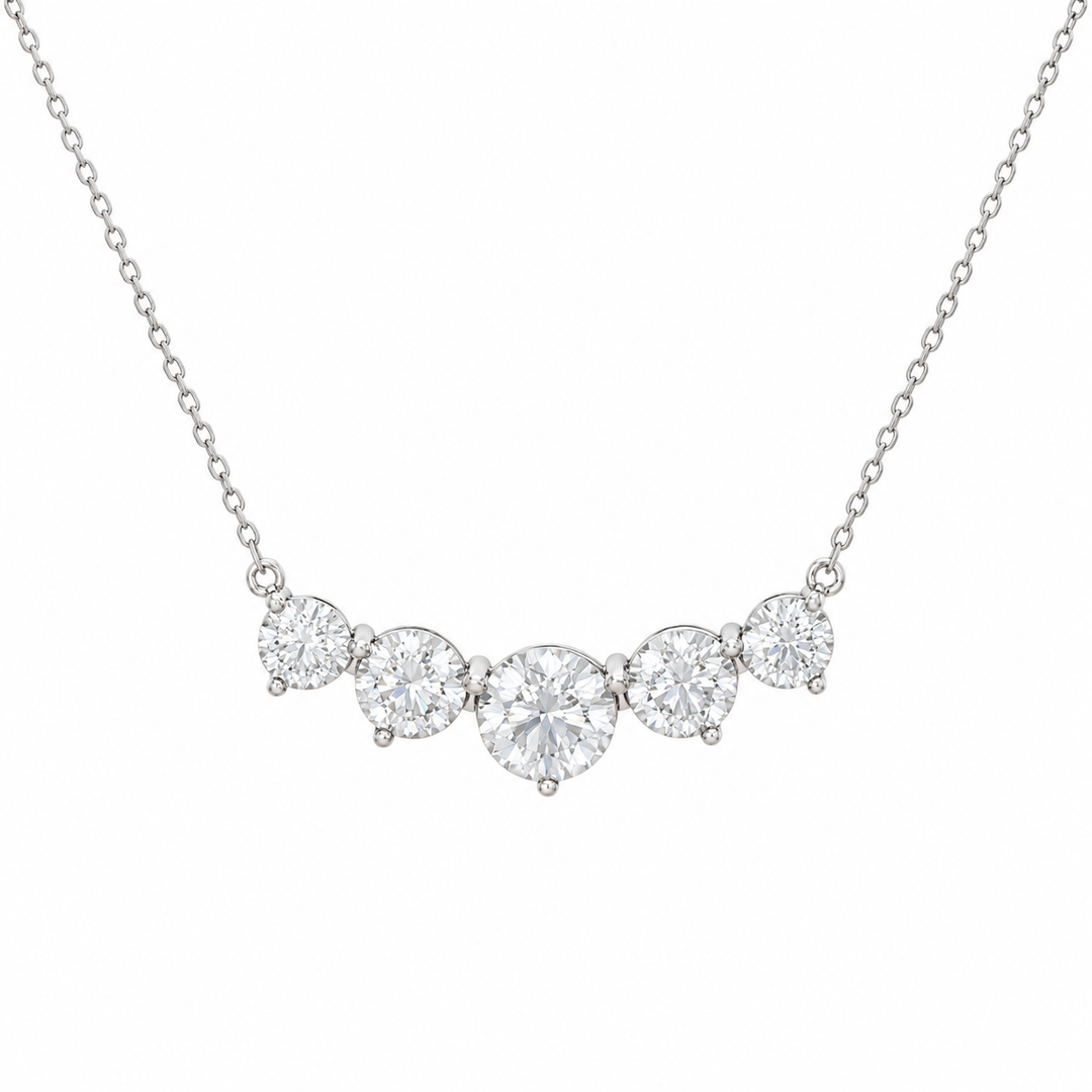 10.00 DEW Moissanite Necklace in 925 Platinum Plated