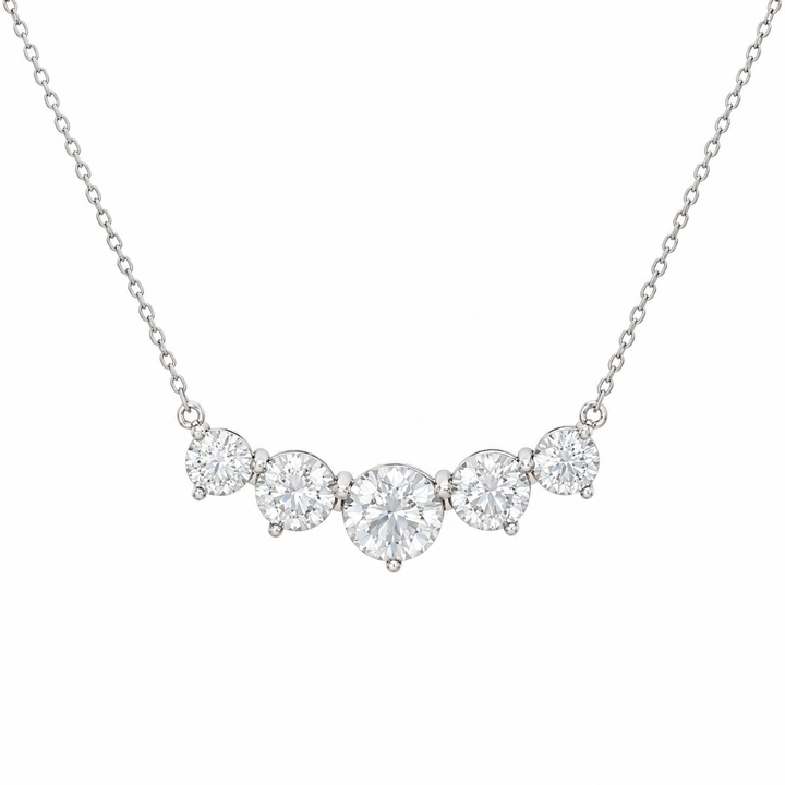 10.00 DEW Moissanite Necklace in 925 Platinum Plated