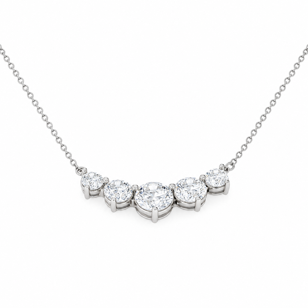 10.00 DEW Moissanite Necklace in 925 Platinum Plated