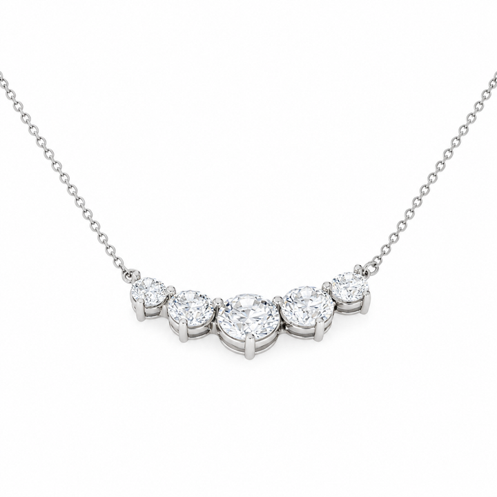 10.00 DEW Moissanite Necklace in 925 Platinum Plated