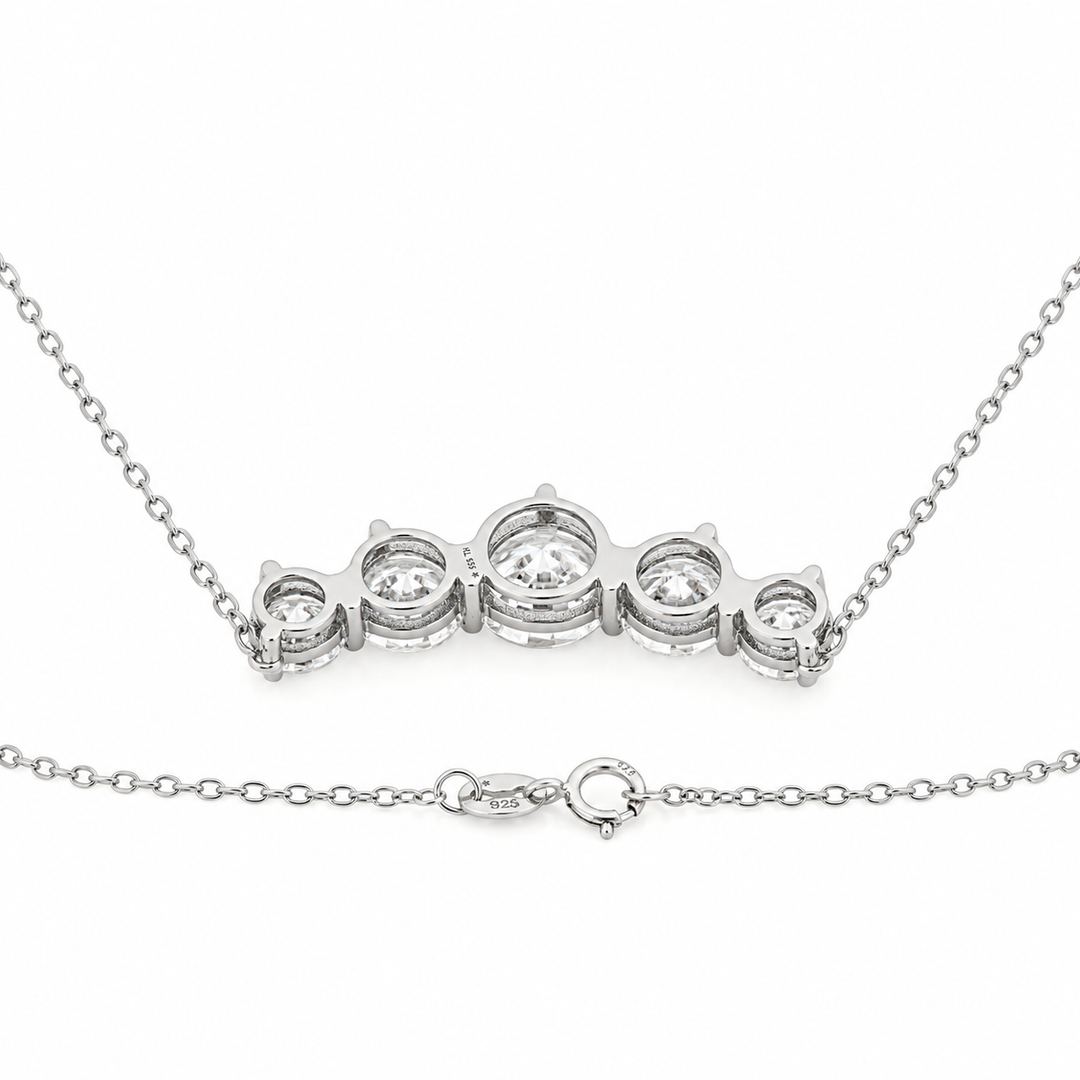 10.00 DEW Moissanite Necklace in 925 Platinum Plated