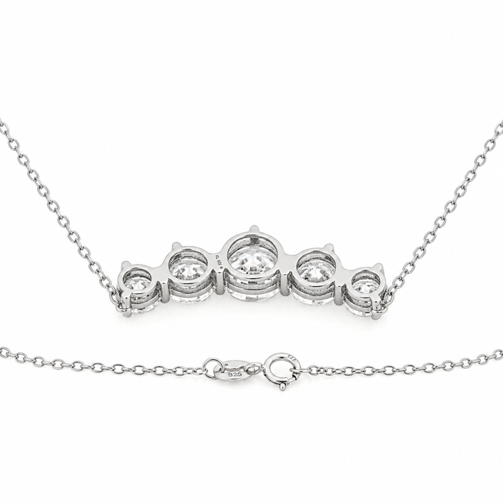 10.00 DEW Moissanite Necklace in 925 Platinum Plated