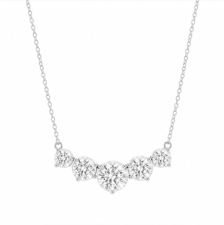 10.00 DEW Moissanite Necklace in 925 Platinum Plated