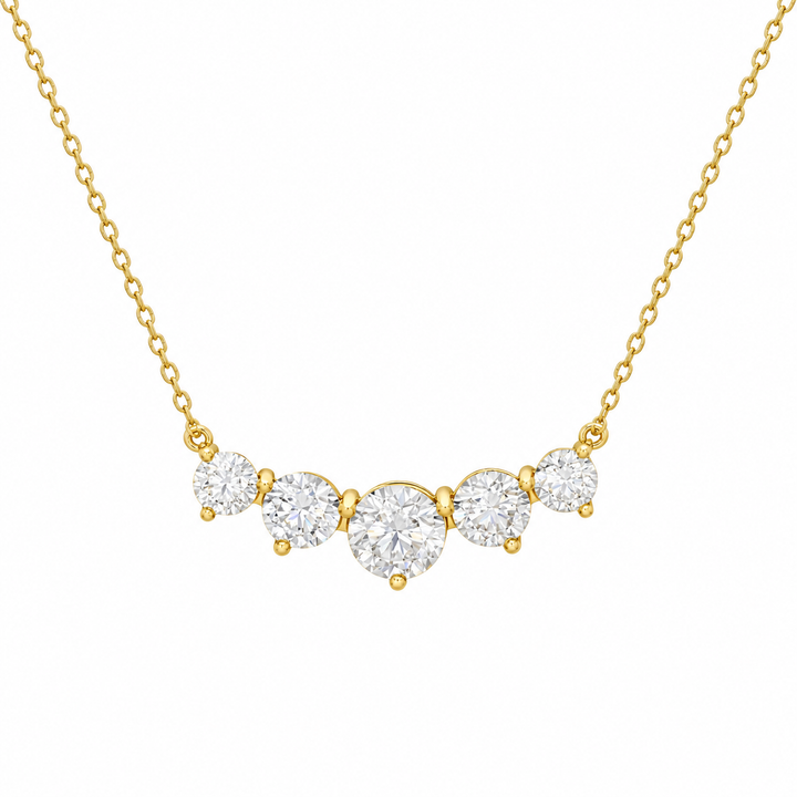 10.00 DEW Moissanite Necklace in 925 Yellow Gold Plated