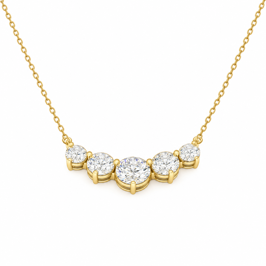 10.00 DEW Moissanite Necklace in 925 Yellow Gold Plated