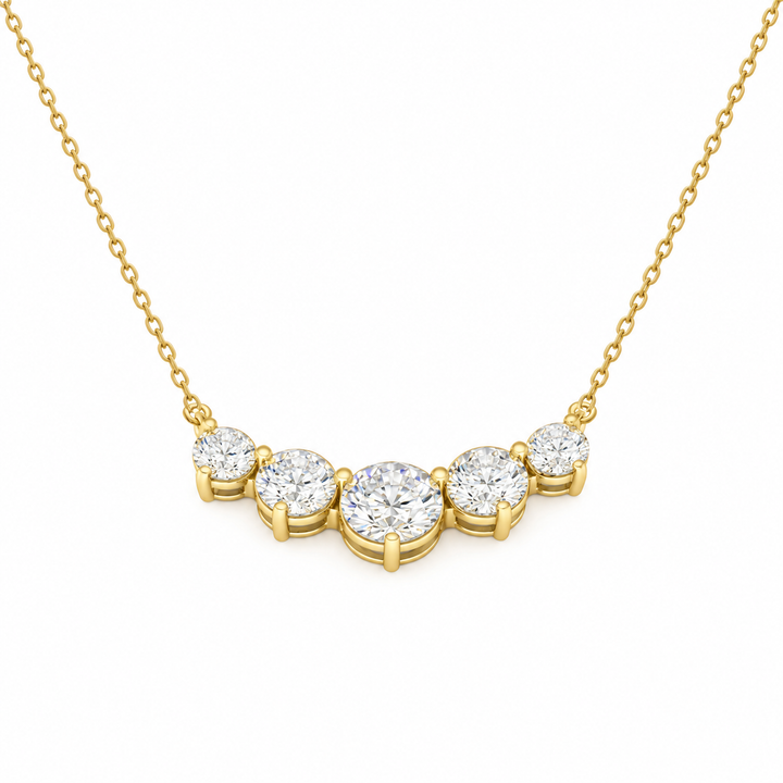 10.00 DEW Moissanite Necklace in 925 Yellow Gold Plated