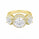 3.36 DEW Moissanite Halo Ring in 925 Yellow Gold