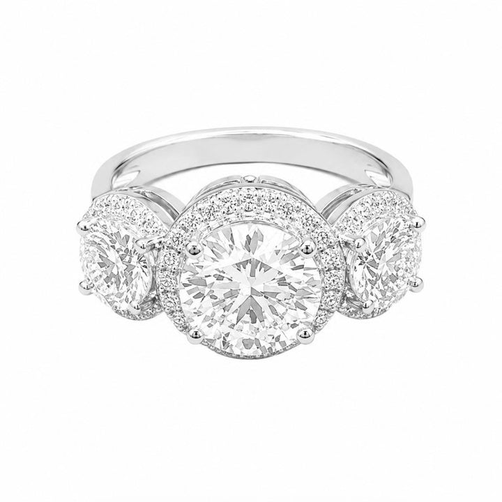 3.36 DEW Moissanite Halo Ring in 925 Platinum Plated