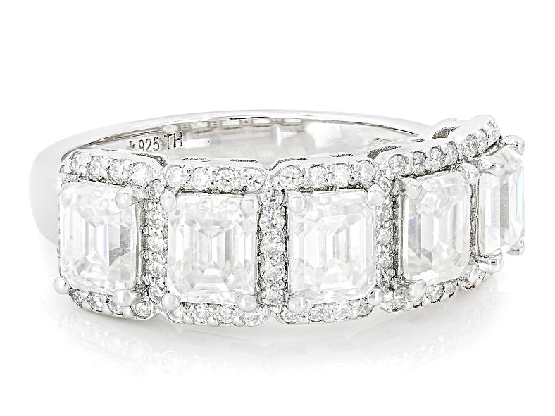 3.20 DEW Moissanite Ring in 925 Platinum Plated