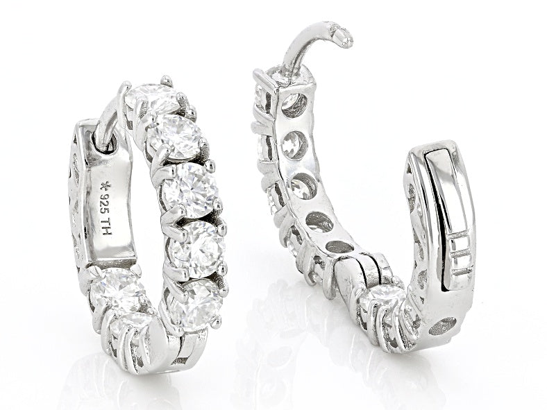 1.60 DEW Moissanite Earring in 925 Platinum Plated