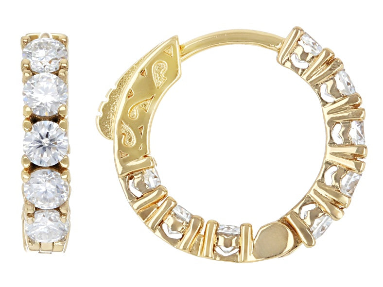 1.60 DEW Moissanite Earring in 925 Yellow Gold Plated