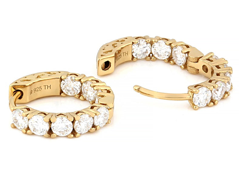 1.60 DEW Moissanite Earring in 925 Yellow Gold Plated