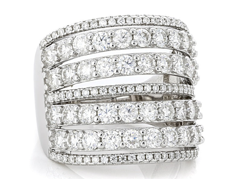 3.00 DEW Moissanite Ring in 925 Platinum Plated