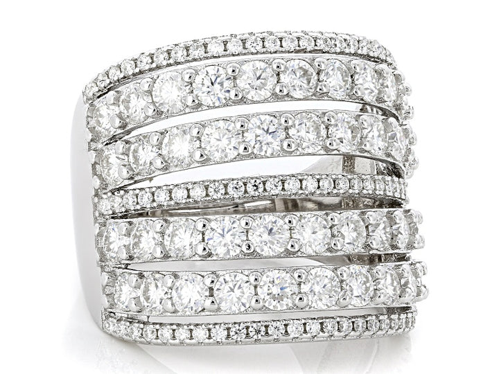 3.00 DEW Moissanite Ring in 925 Platinum Plated