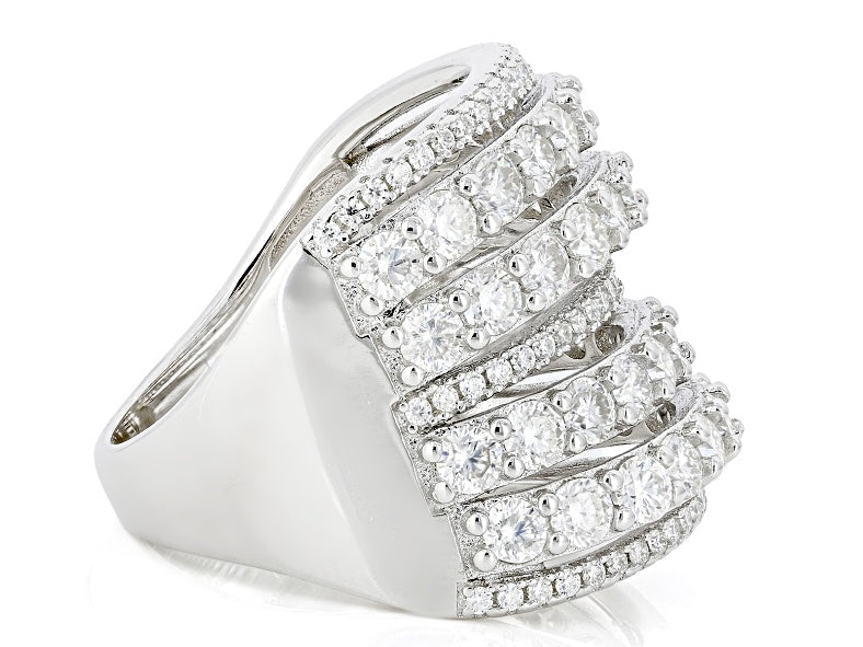 3.00 DEW Moissanite Ring in 925 Platinum Plated