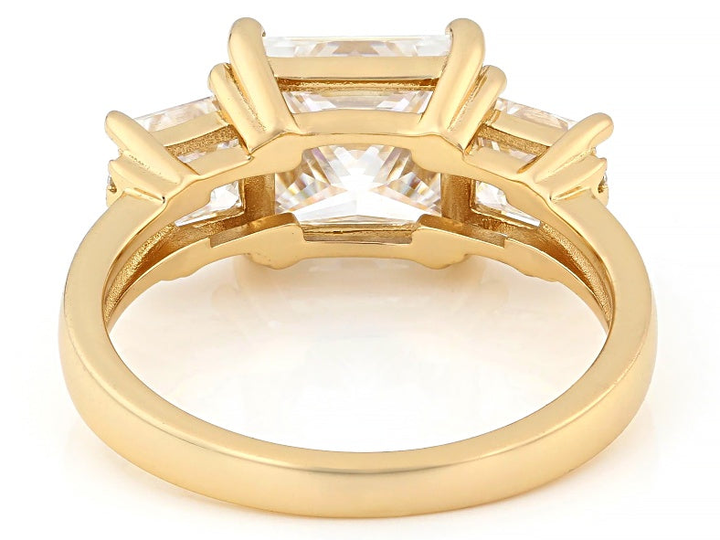 4.60 DEW Moissanite Ring in 925 Yellow Gold Plated