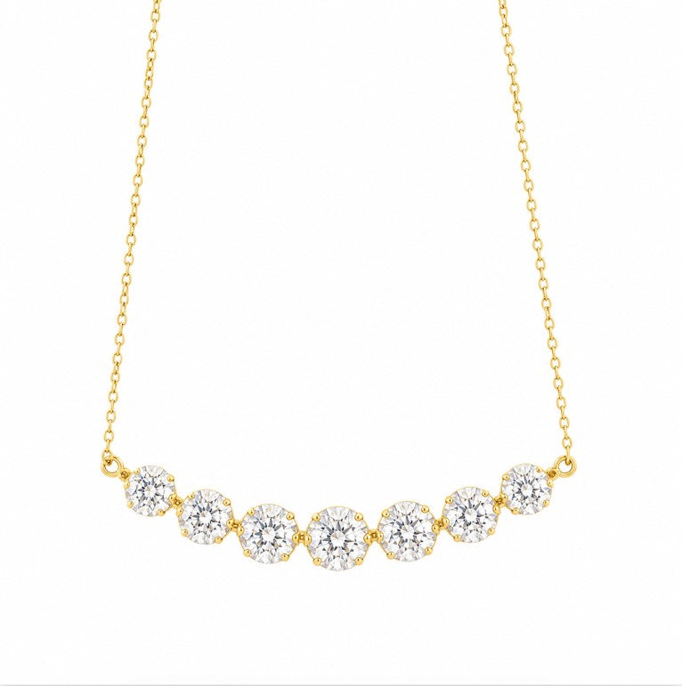 4.80 DEW Moissanite Necklace in 925 Yellow Gold