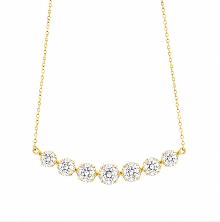 4.80 DEW Moissanite Necklace in 925 Yellow Gold