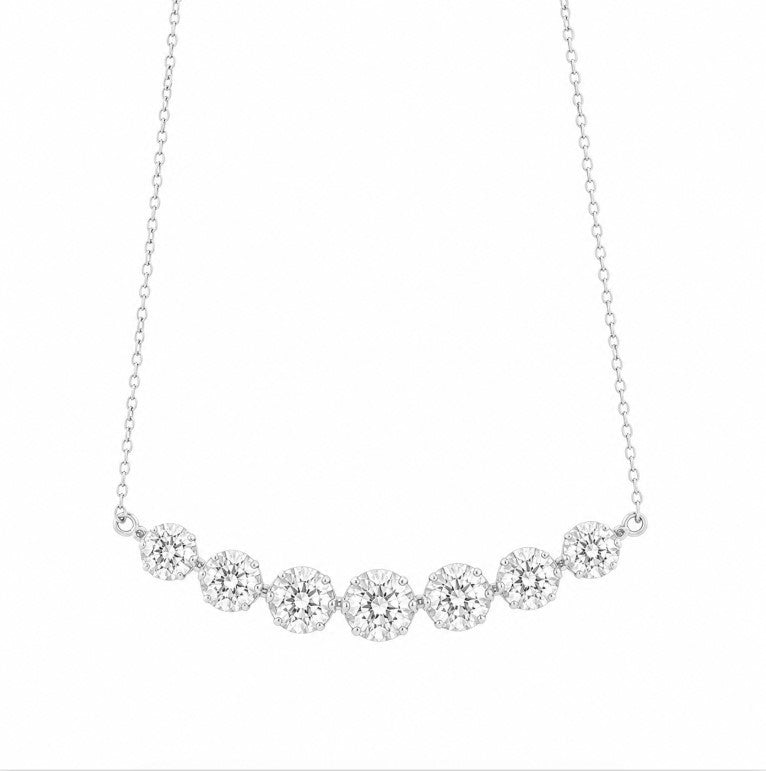 4.80 DEW Moissanite Necklace in 925 Platinum Plated