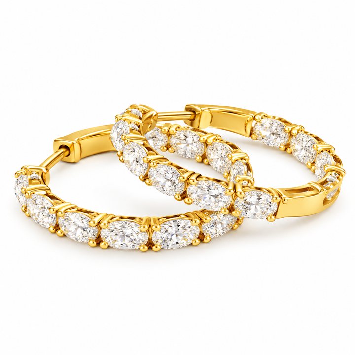 4.52 DEW Moissanite Hoop Earring in 925 Yellow Gold Plated