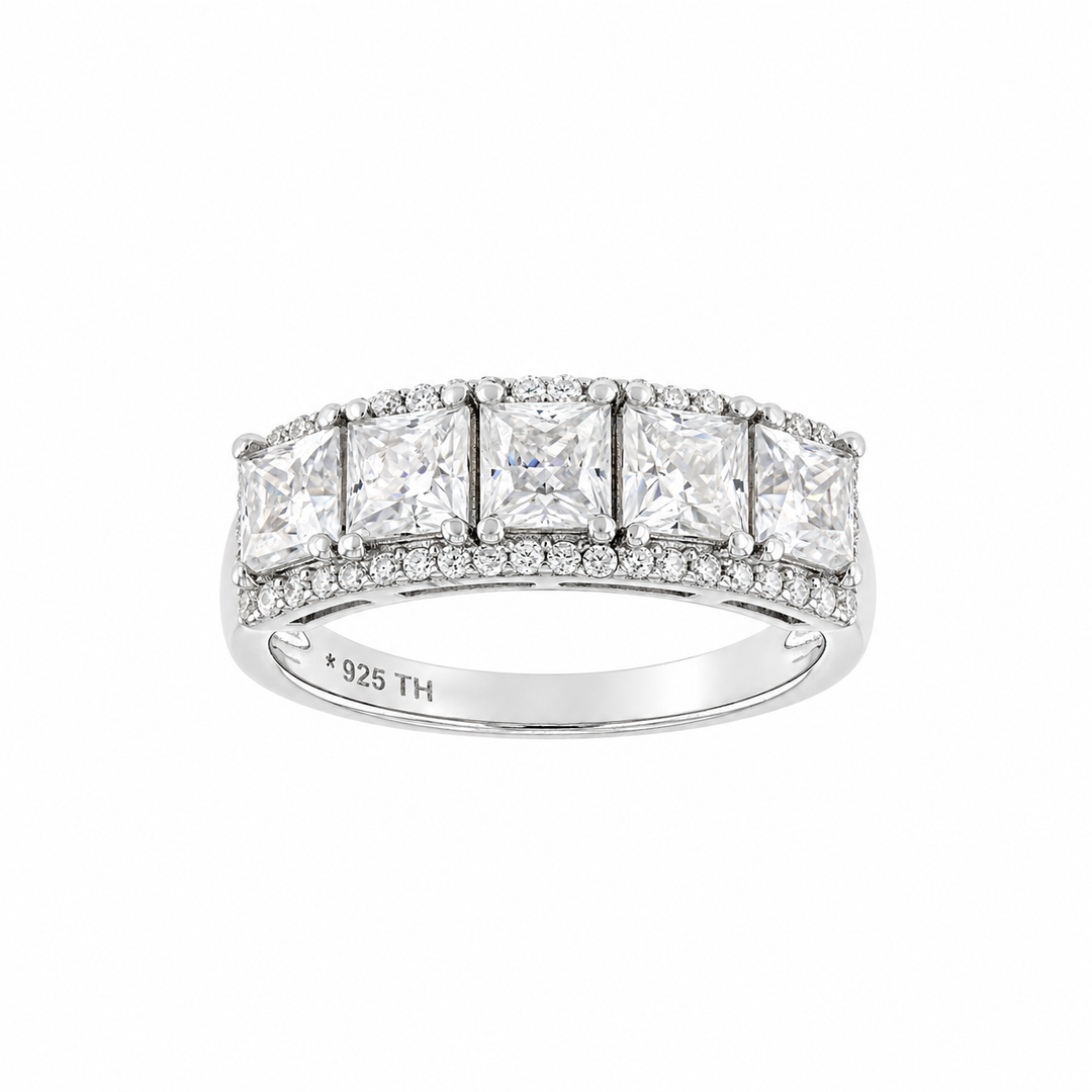 2.20 DEW Moissanite Halo Ring in 925 Platinum Plated