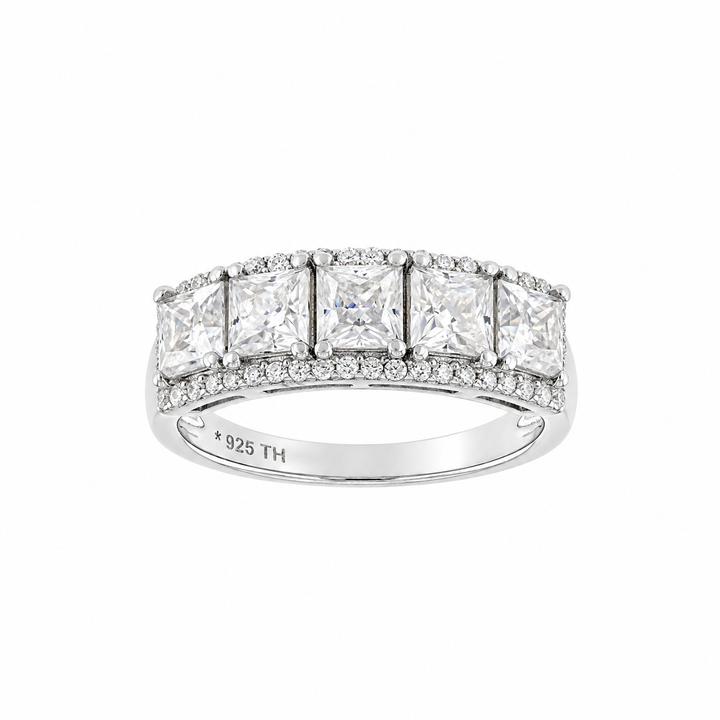 2.20 DEW Moissanite Halo Ring in 925 Platinum Plated