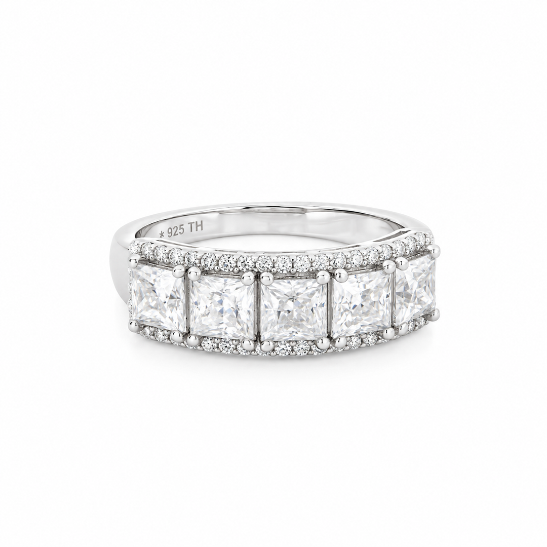 2.20 DEW Moissanite Halo Ring in 925 Platinum Plated