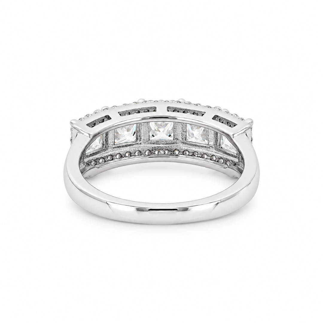 2.20 DEW Moissanite Halo Ring in 925 Platinum Plated