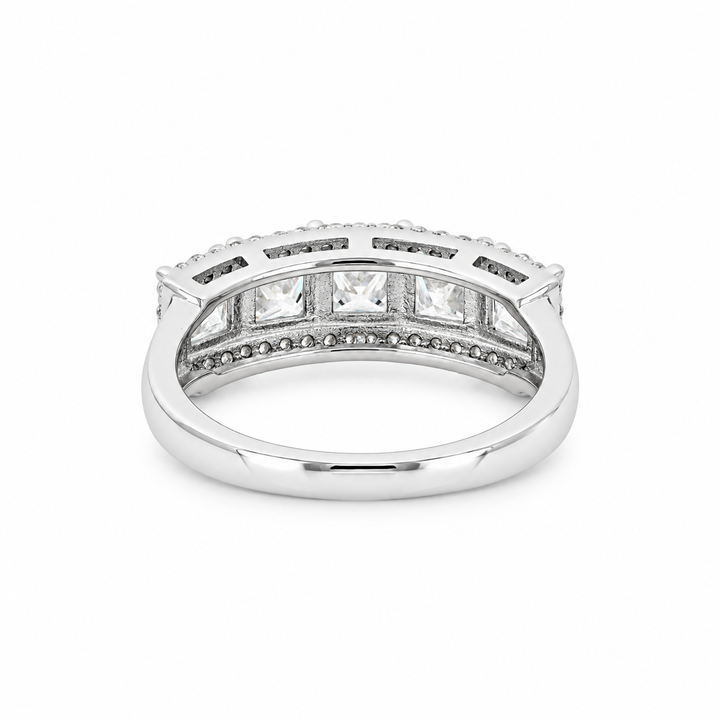 2.20 DEW Moissanite Halo Ring in 925 Platinum Plated