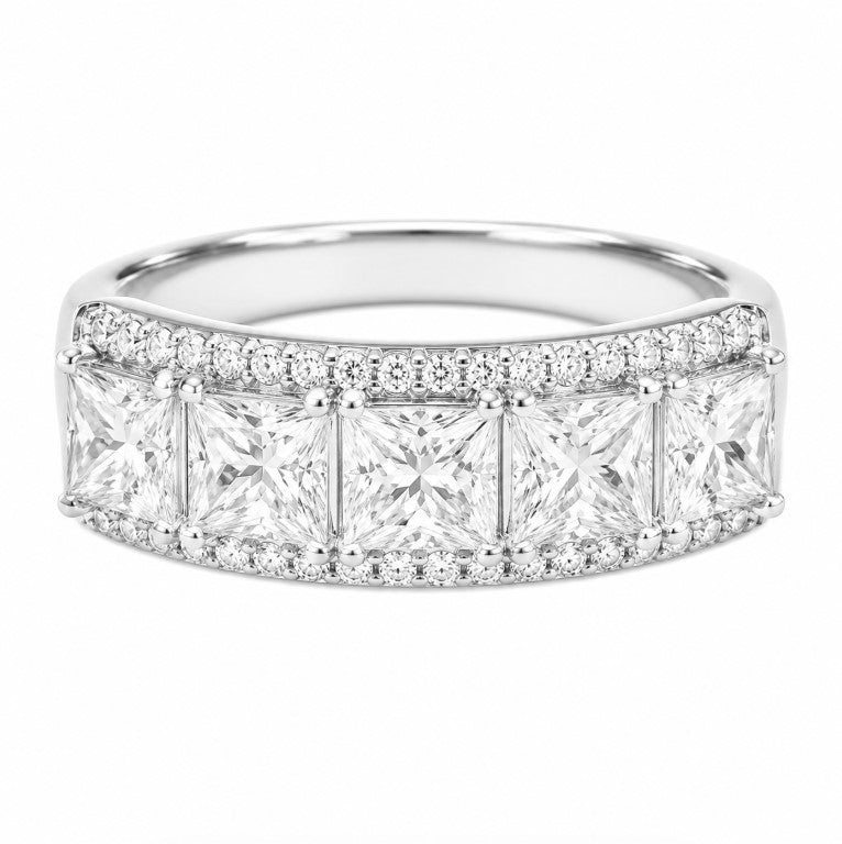 2.20 DEW Moissanite Halo Ring in 925 Platinum Plated