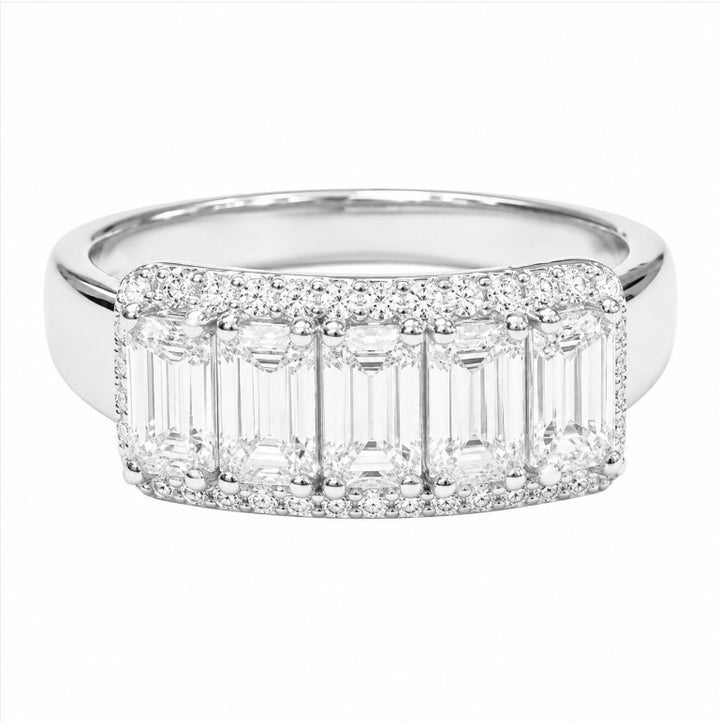 1.65 DEW Moissanite Halo Ring in 925 Platinum Plated