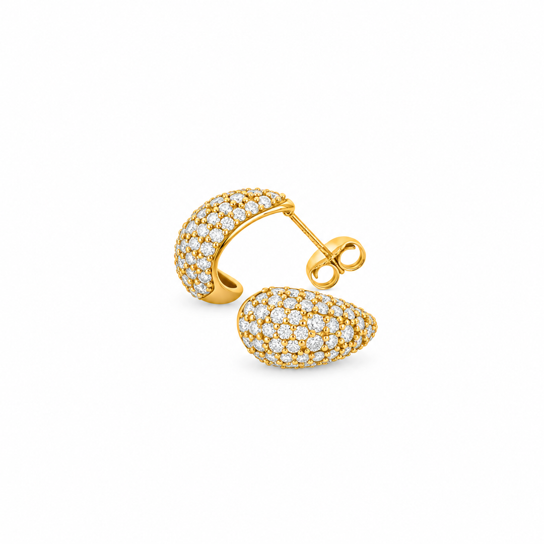 3.00 DEW Moissanite Earring in 925 Yellow Gold Plated