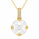 1.90 DEW Square Shape Moissanite Solitaire Necklace in 925 Yellow Gold