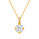 1.90 DEW Square Shape Moissanite Solitaire Necklace in 925 Yellow Gold