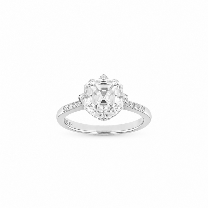 3.20 DEW Moissanite Ring in 925 Platinum Plated