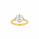 3.20 DEW Moissanite Ring in 925 Yellow Gold Plated