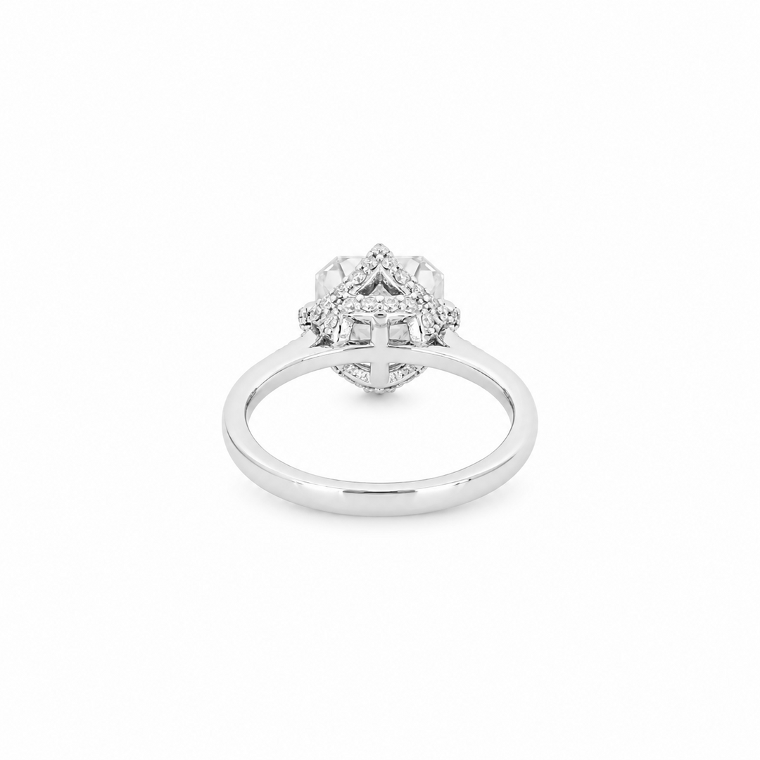 3.20 DEW Moissanite Ring in 925 Platinum Plated